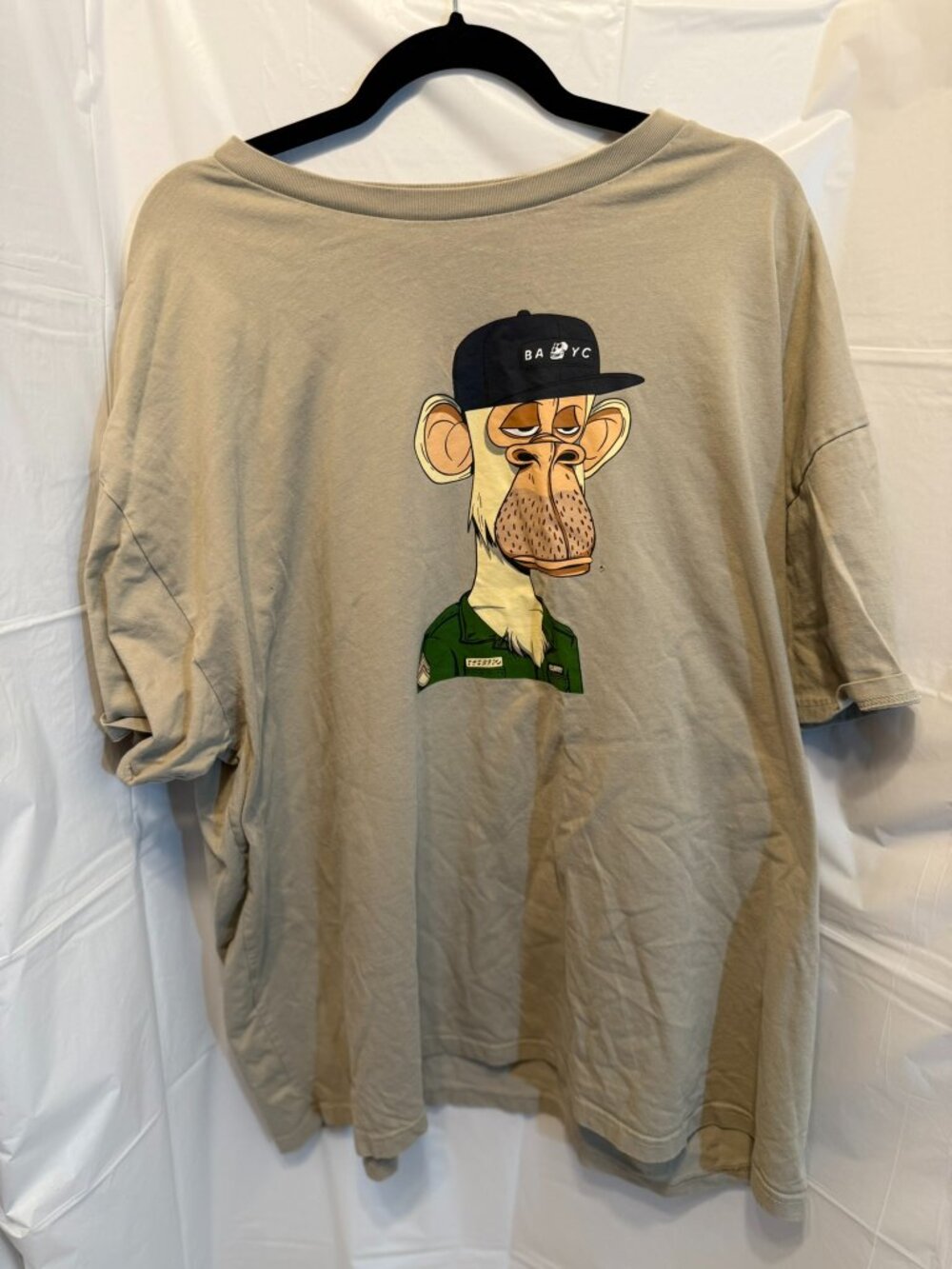 Bored Ape Yacht Club (BAYC) NFT Graphic T-Shirt - Tan - Size XL (Oversized Fit)
